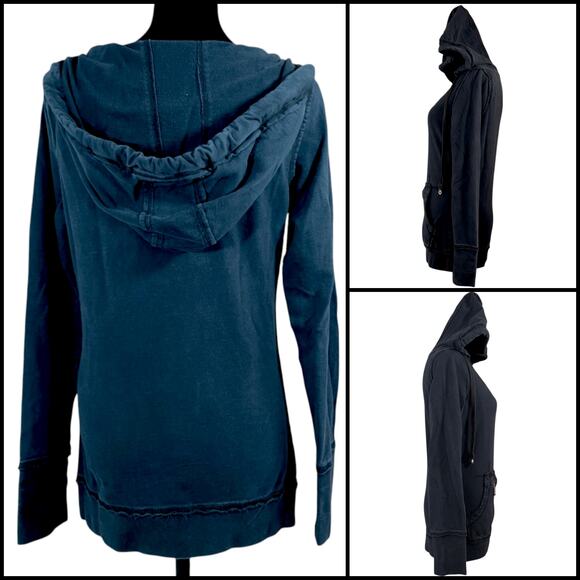 Mossimo Supply Co. (Target) Distressed Pullover Hoodie Small Black 100% Cotton - Picture 2 of 14